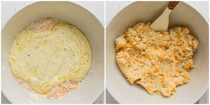 Steps to make the dough for biscuits