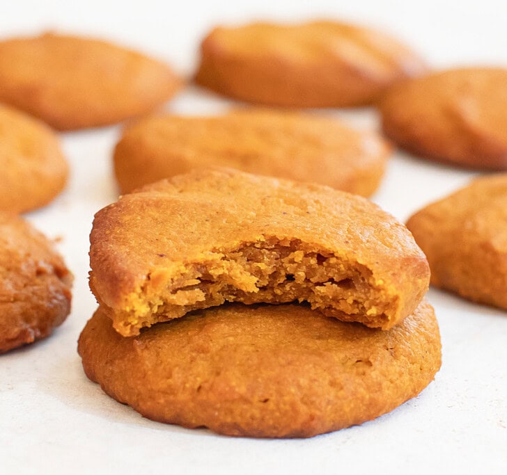 A bite taken from a cookie