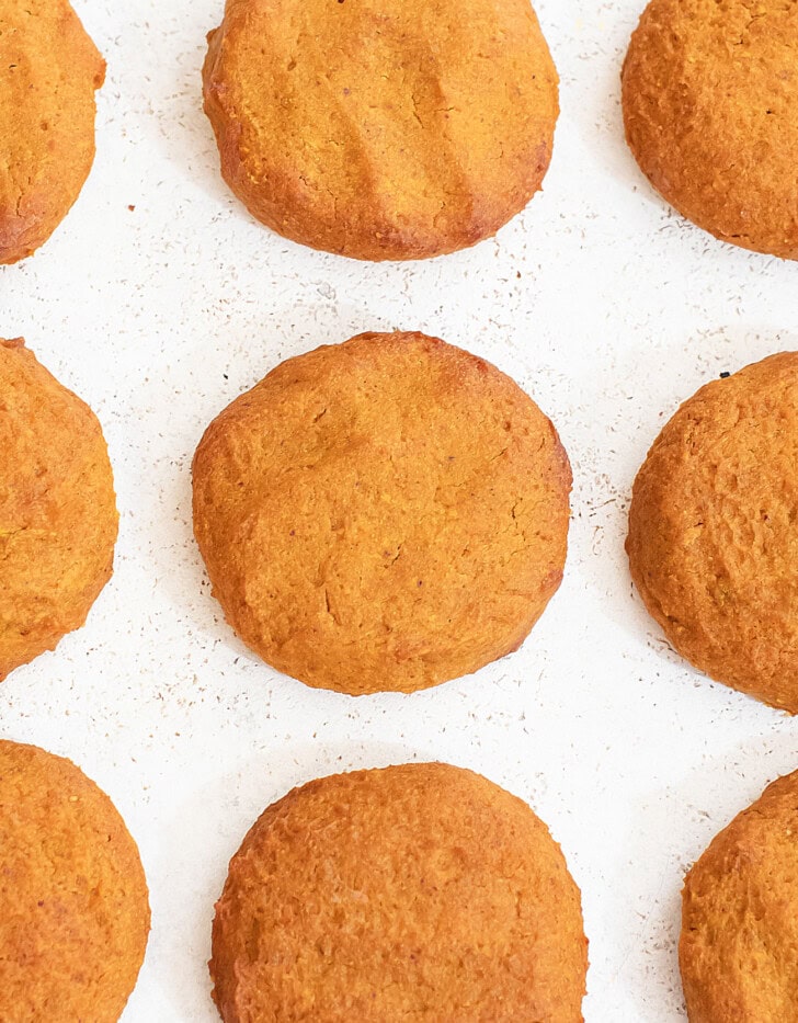 Pumpkin cookies after baking