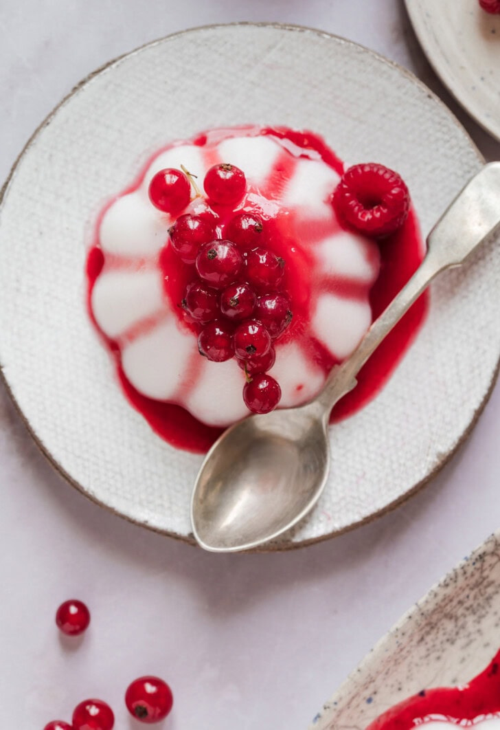 Panna Cotta topped with berries