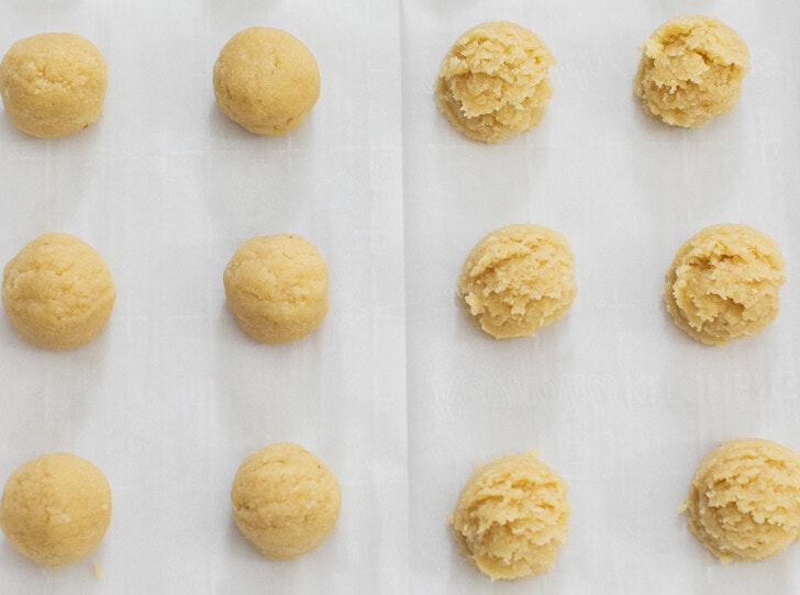 Steps to make cookie dough into balls