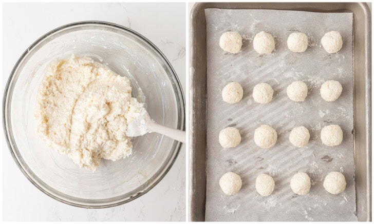 Steps to make the center of coconut truffles
