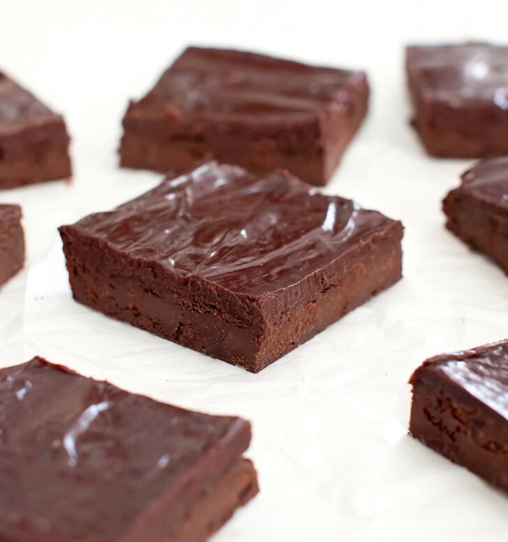 Brownies with a chocolate frosting