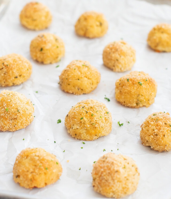 Cottage Cheese Balls topped with finely chopped fresh parsley