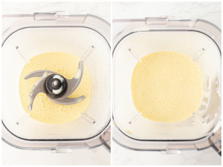 Cake batter in a blender