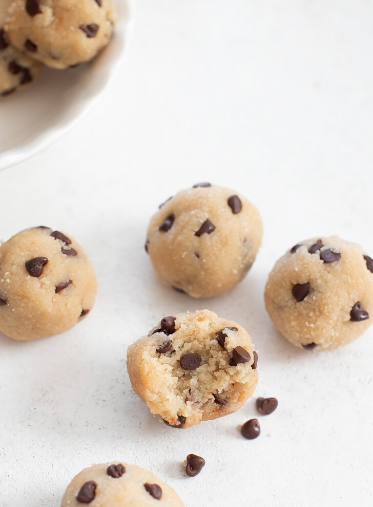 No Bake Cookie Balls with mini chocolate chips