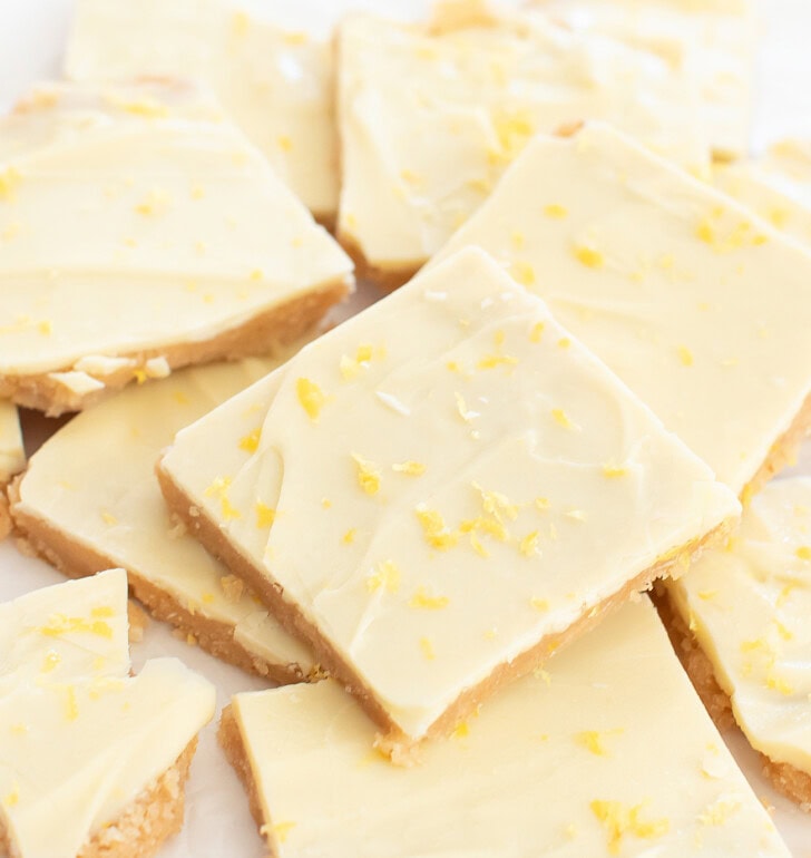 Lemon Cake Bark with white chocolate