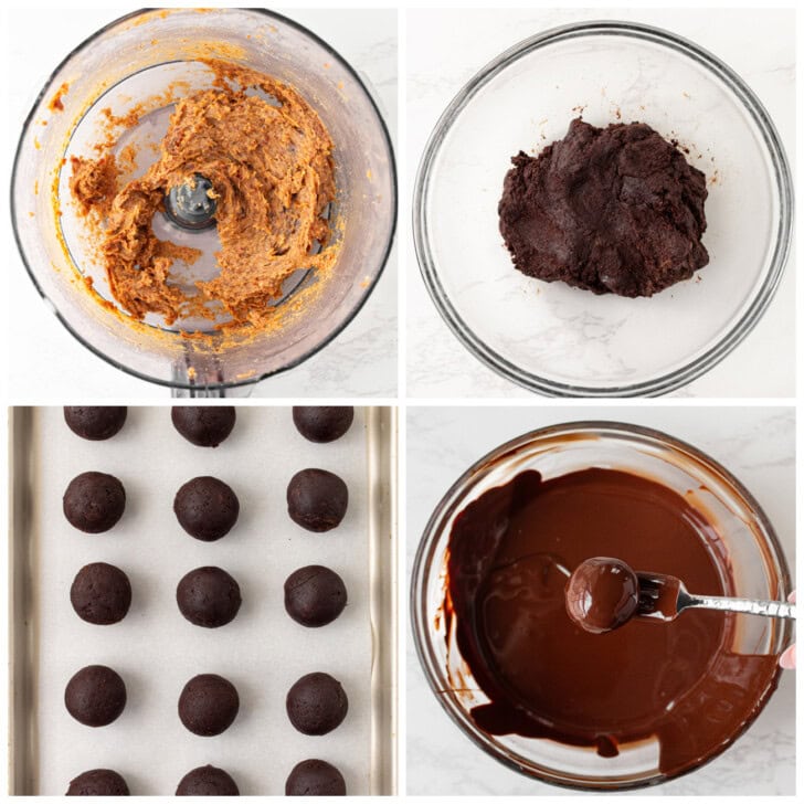 The steps to make no bake brownie balls