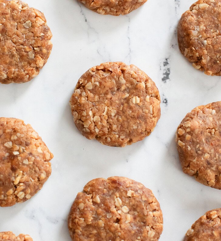 A flat-lay of No Bake Oatmeal Cookies