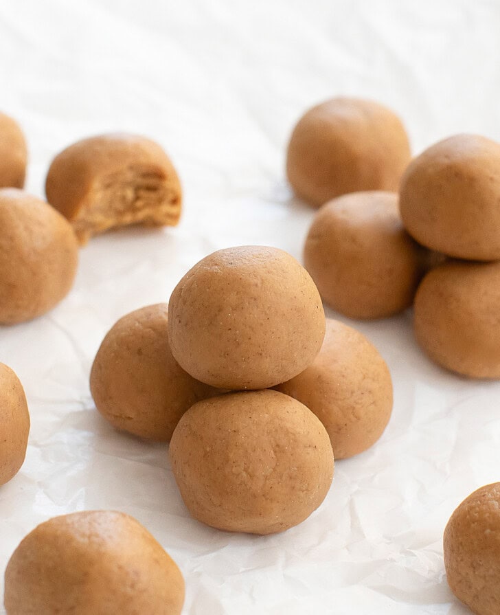 A pile of No Bake Peanut Butter Balls