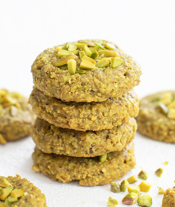 A stack of four Pistachio Cookies