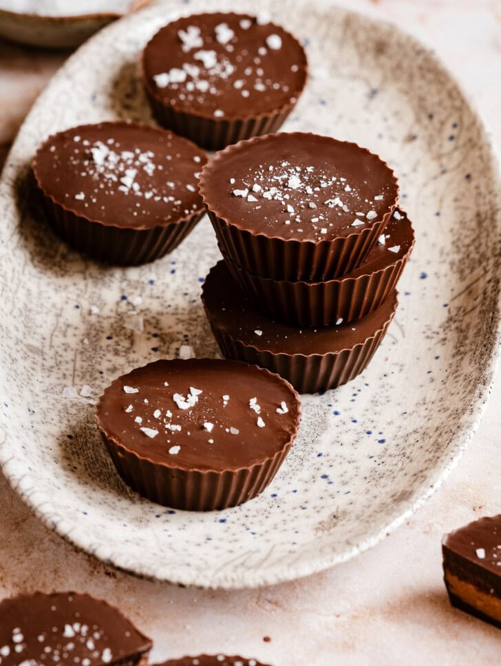 Peanut Butter Cups with coarse salt on top