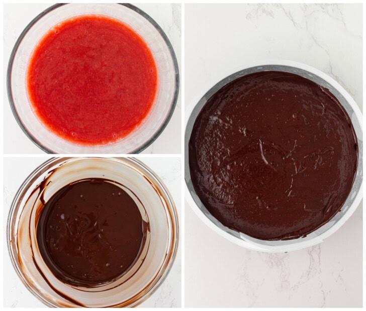 The steps to make chocolate cake batter