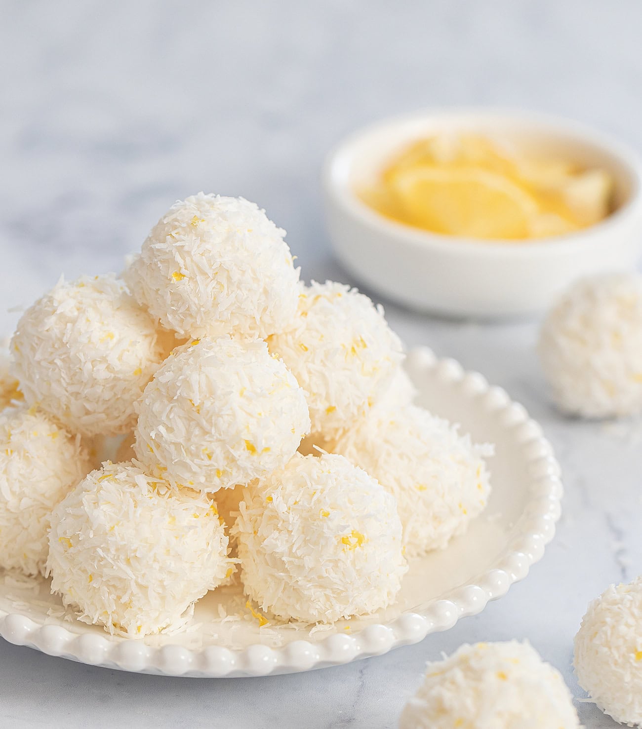 2 Ingredient No Bake Lemon Coconut Balls (No Flour, Eggs, Butter or Oil)