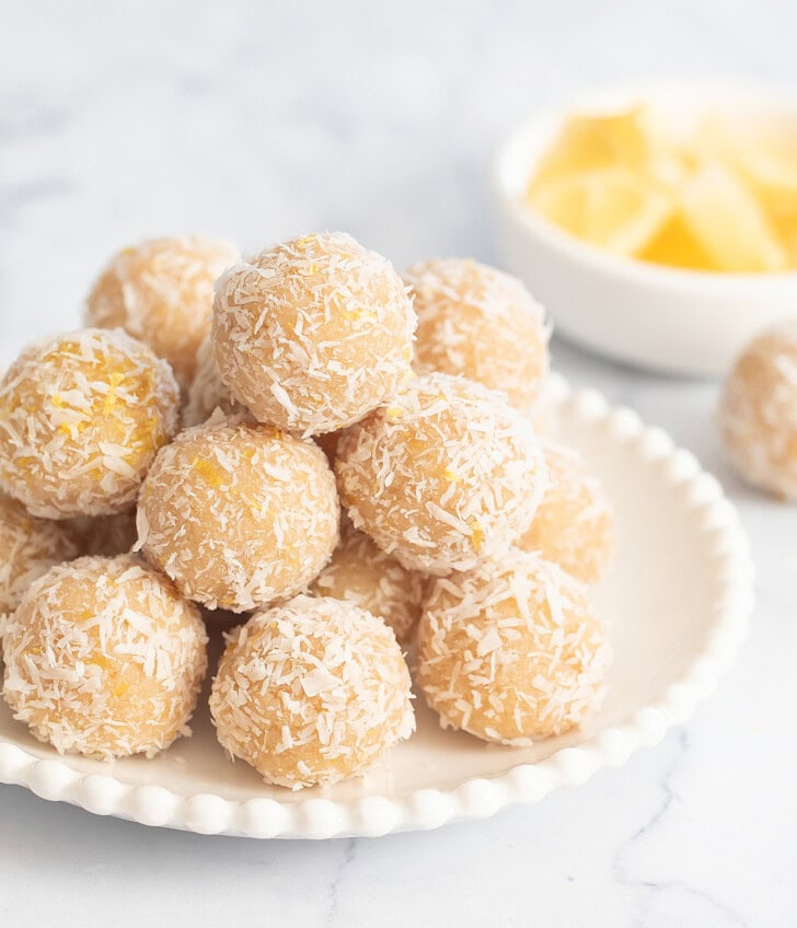 A plate of Lemon Balls