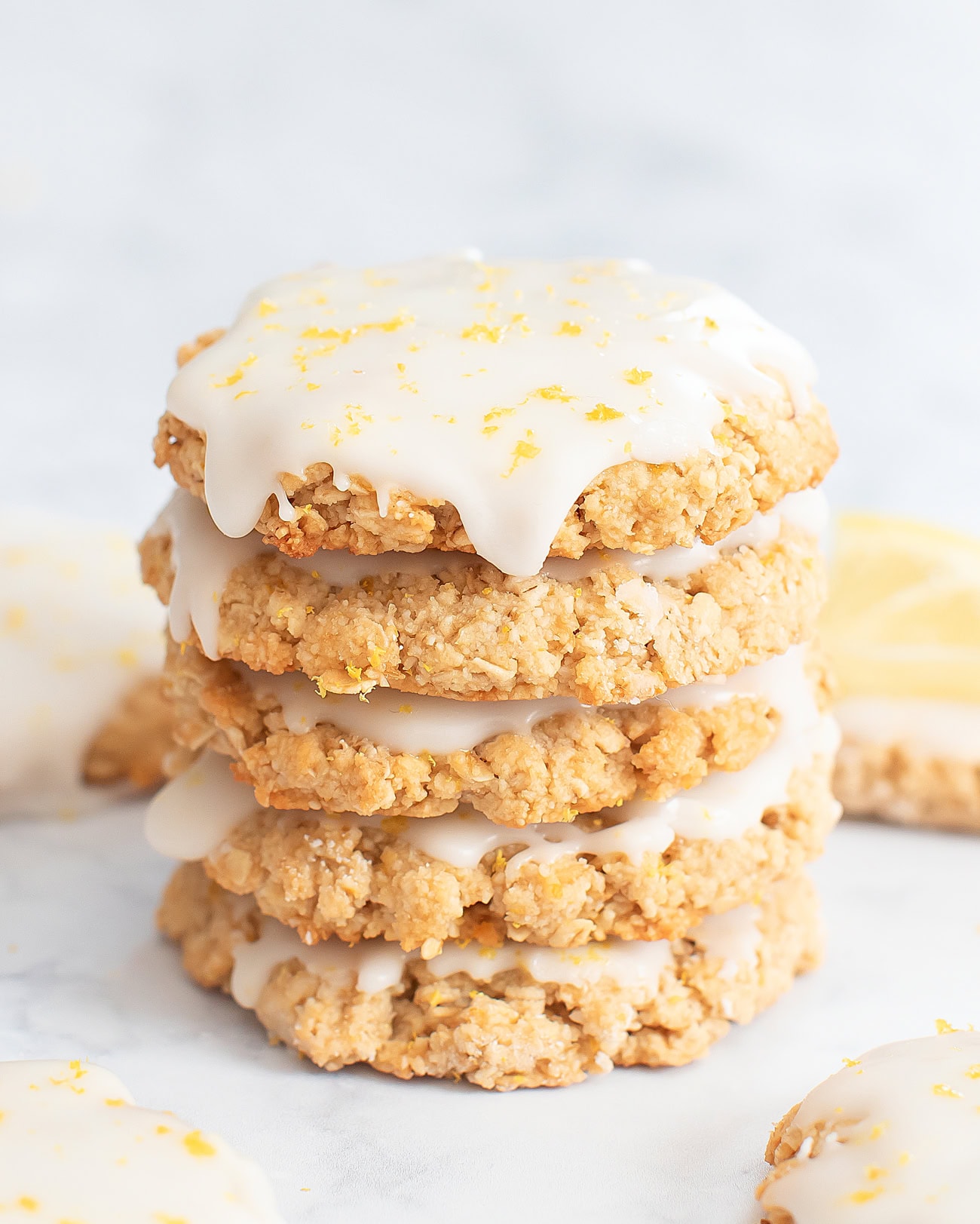 4 Ingredient Lemon Oatmeal Cookies (No Wheat Flour, Eggs, Refined Sugar, Dairy, Butter or Oil)