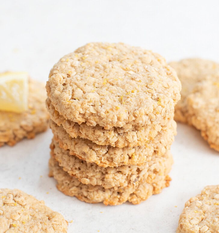 Lemon Oatmeal Cookies with lemon zest