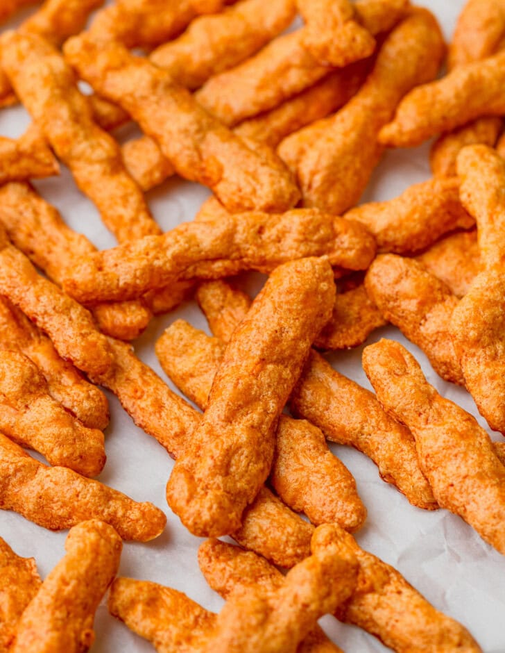 Cheese puffs after baking