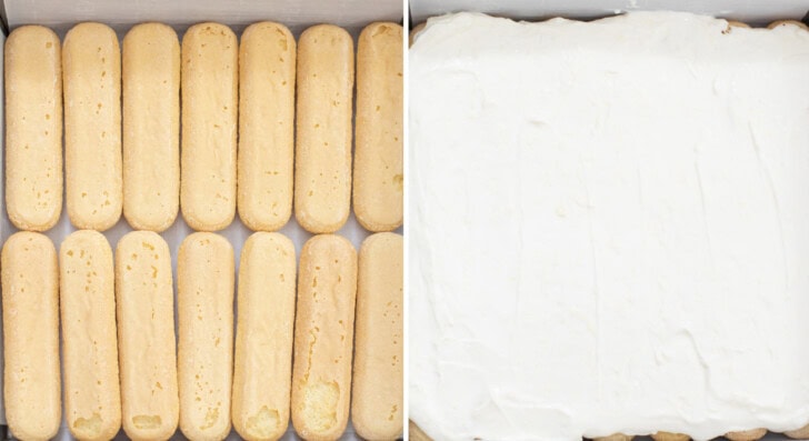 The steps to make a no bake lemon yogurt cake