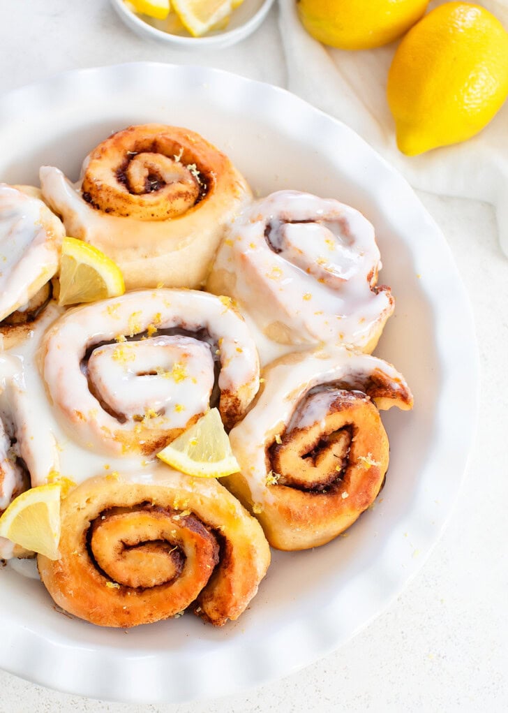 Cinnamon rolls in a baking dish