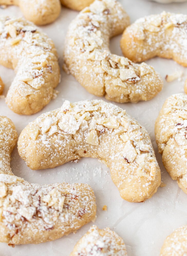Croissant cookies after baking