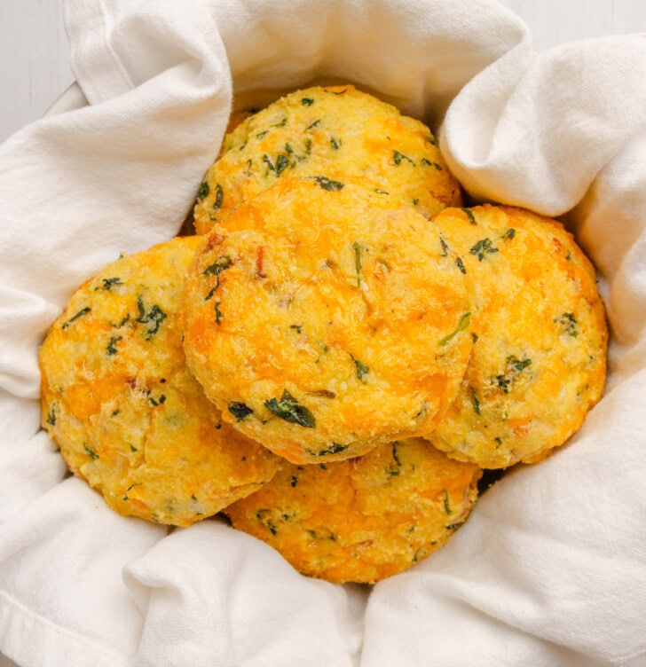 Golden brown cottage cheese biscuits