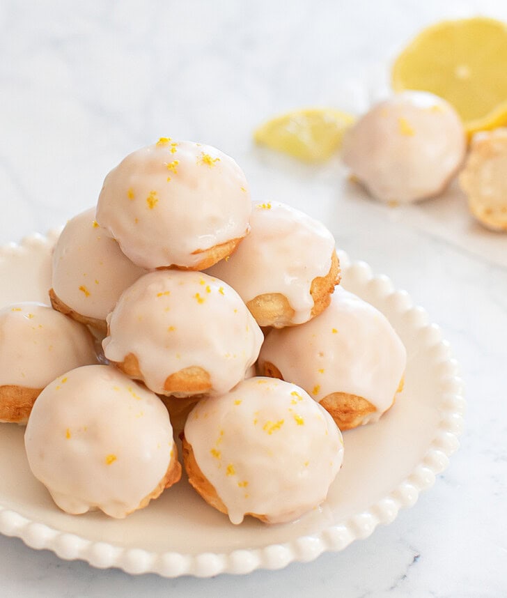 A pile of lemon cake donut holes