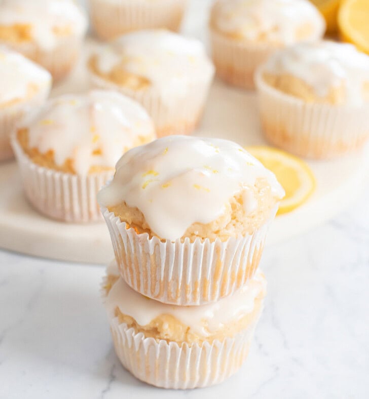 Lemon muffins with a lemon glaze