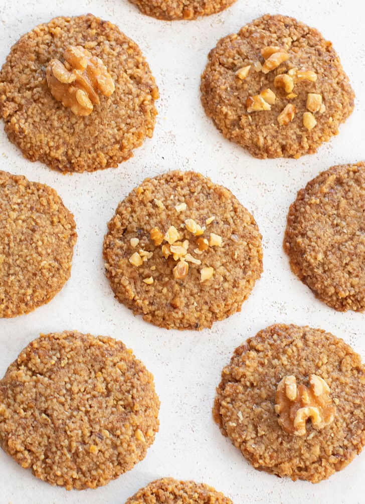 Cookies with walnuts on top