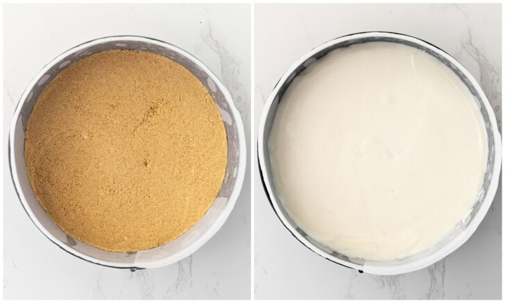 The steps to make cheesecake layers