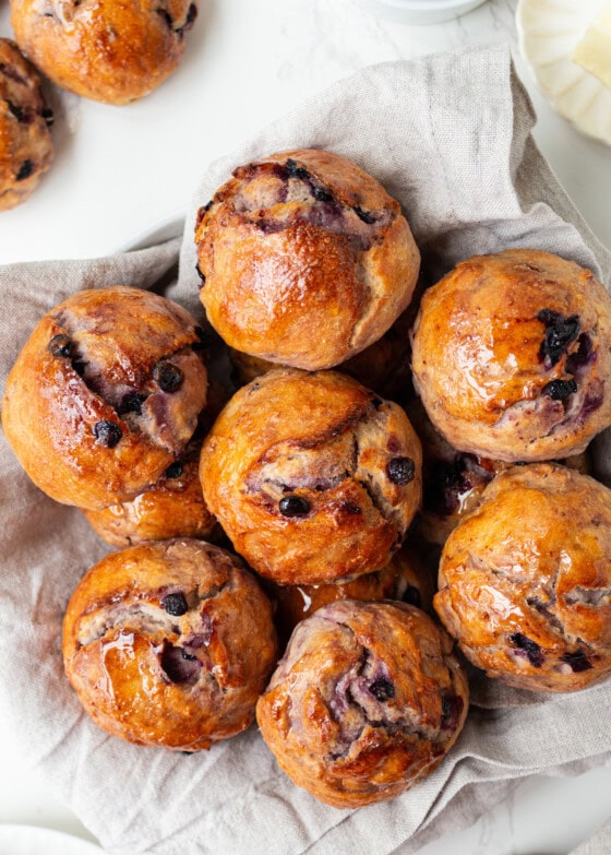 Simple Blueberry Sourdough Shortcut Rolls