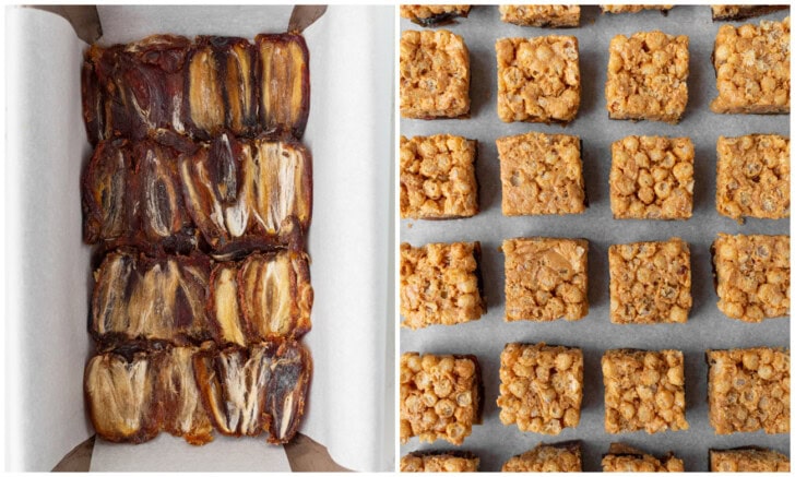 The steps to make chocolate candy bars in a loaf pan