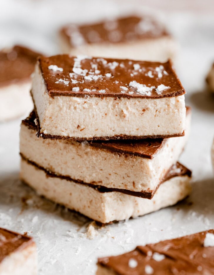A stack of three ice cream bars