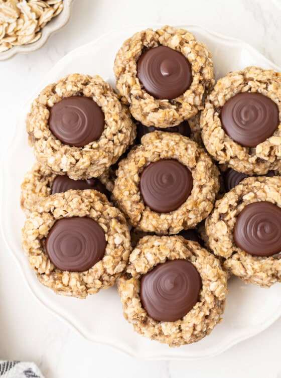 Easy 4 Ingredient Oatmeal Thumbprint Cookies